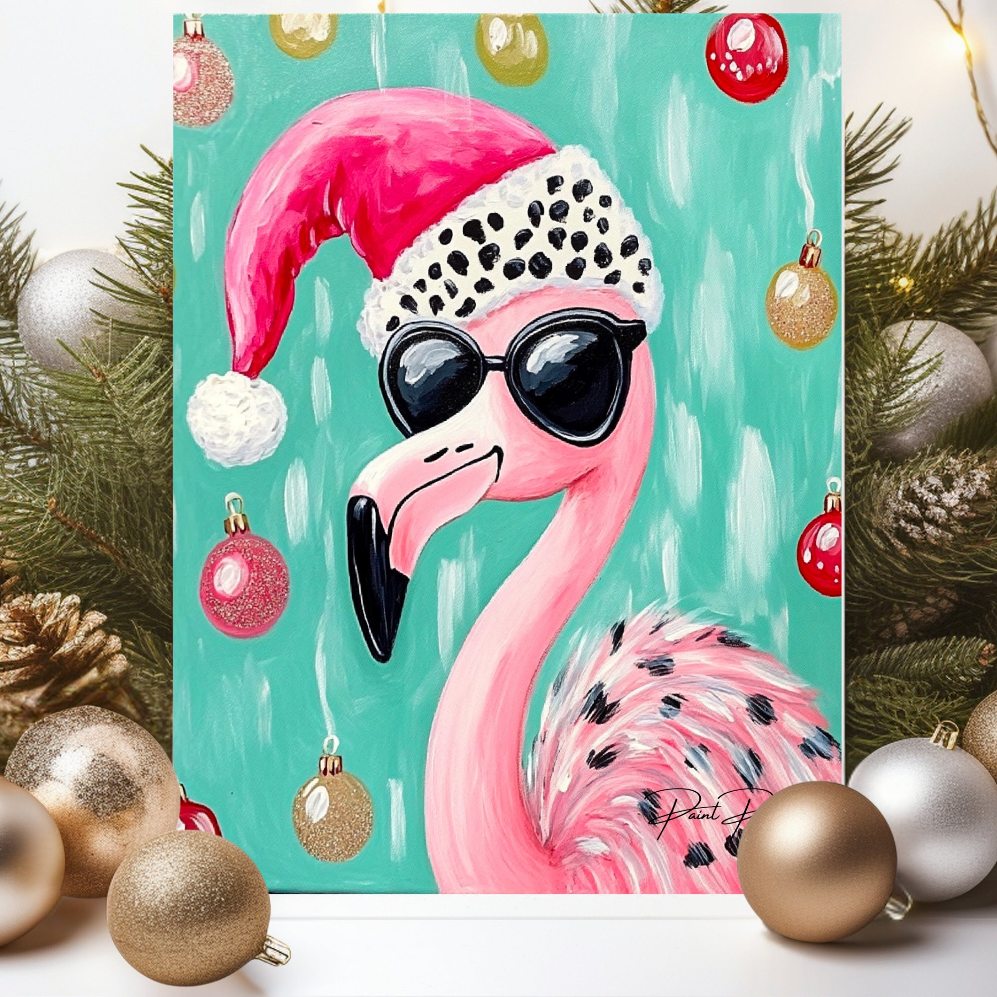 Christmas Flamingo DIY Painting Kit